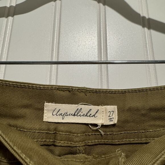 Unpublished Gemma High Rise Mod Wide Leg Pants Moss Green Size 27 - Picture 4 of 6
